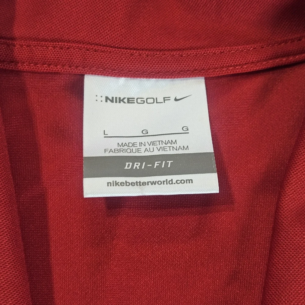 Nike Dri Fit Polo Womens Large Red Legends Golf Joe Namath Limited Edition Logo‎